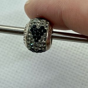 Biagi Silver & Black Swarovski Crystals Bead